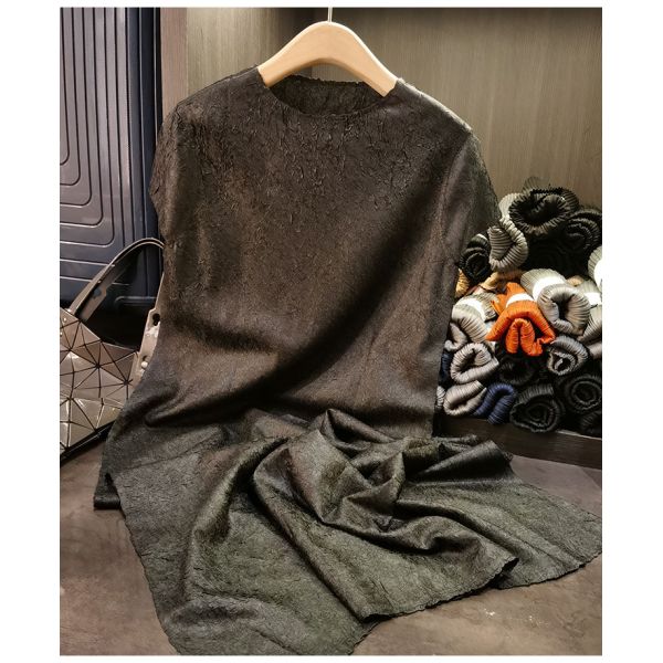 Women's XL Casual A-Line Comfortable Breathable Lightweight High Elasticity Solid Color Floor-Length Ruched Curvy Casual Dress