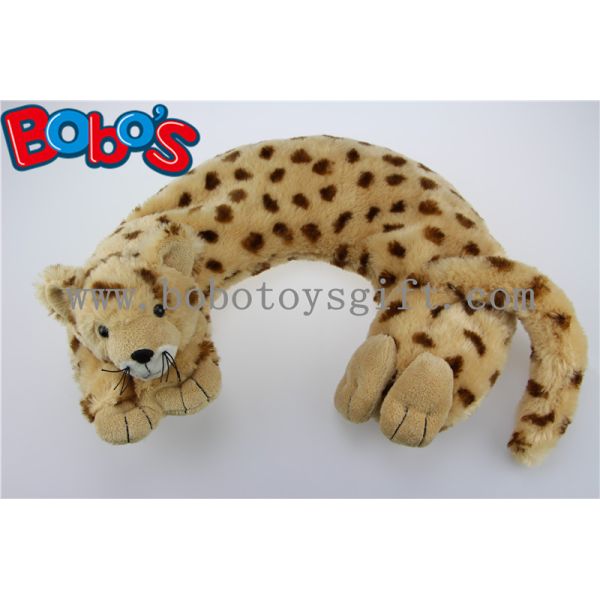 Home Products Plush Stuffed Lorpard Animal U Shape Microwave Heated Neck Pillows