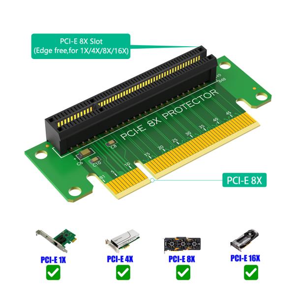 PCI-E 8X Riser Card 90-Degree Left-Angle 1U Server Adapter 9.3X5.5X3cm