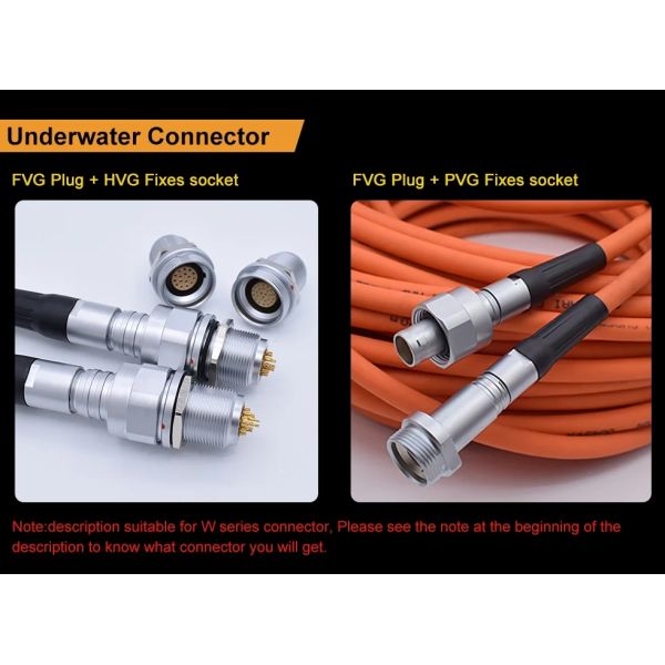 Deep Sea Underwater 300 Meters High Pressure Screw Coupling Connectors W Series FVG HVG 0W 1W 2W 3W 2 4 6 8 12Pin
