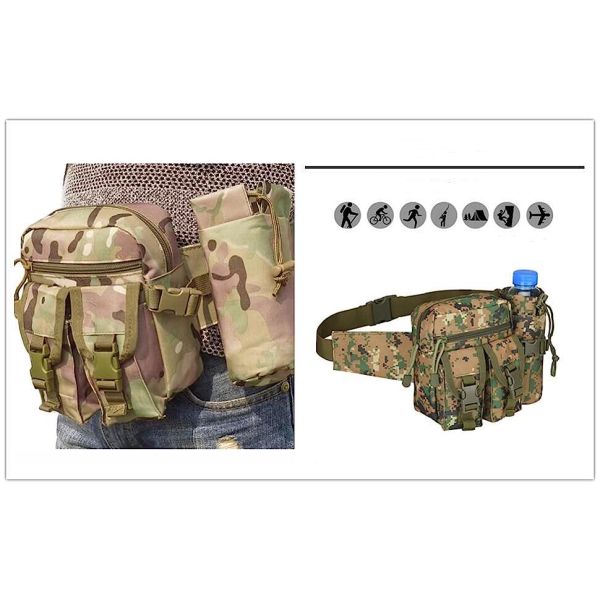 Tactical Waist Bag ornaments Fanny Pack, Utility Belt With Water Bottle Holder, Suitable For Hiking Mountaineeri