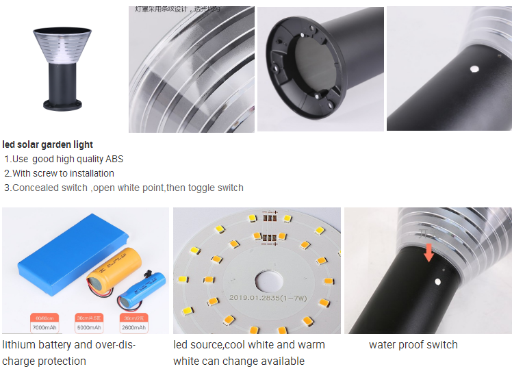 IP65 Waterproof Outdoor Solar Powered Lights For Gardens Simple Design