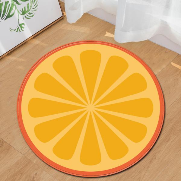 Fruit Circular Chair Floor Mat 100cm 120cm Computer Mat For Carpet
