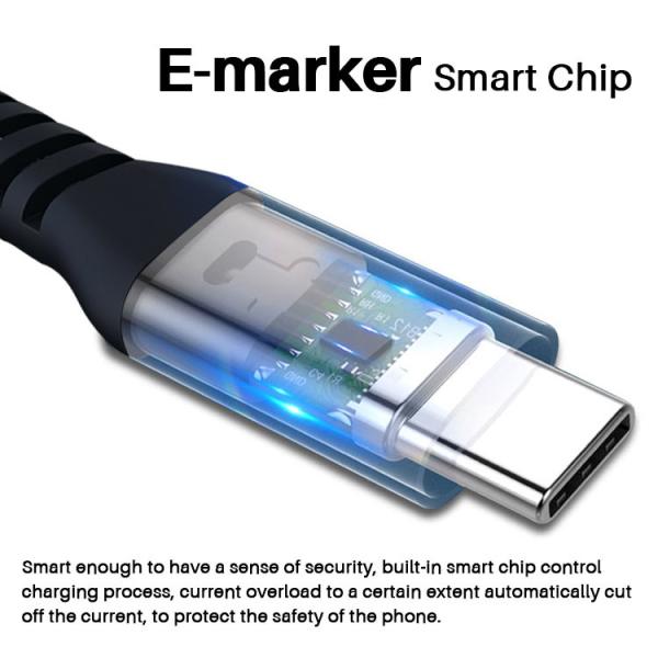 Durable Nylon Braided Charging Cable PD 60W 5Gbps USB C Cable