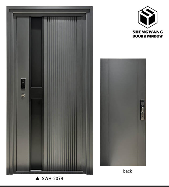 Esthétique Porte extérieure en aluminium massif Porte en aluminium pour l'entrée principale