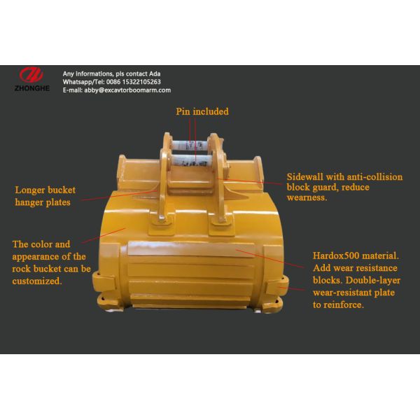 High Capacity Mining Durable Excavator Rock Bucket