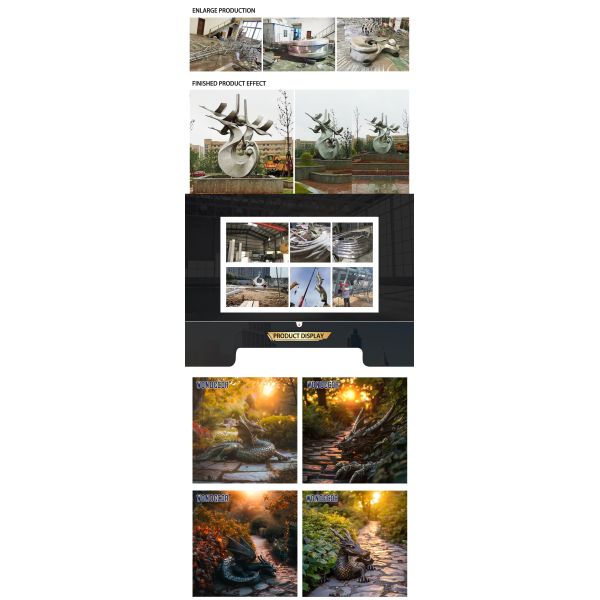 Bronze Dragon Sculpture in Garden Square City Center