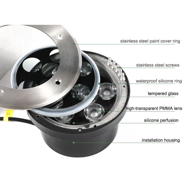 LED light embedded underground light outdoor waterproof multicolor spot light outdoor square villa pillar lights