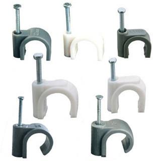 Esquadre grampos de cabo plásticos dados forma, cor da braçadeira de fio bonde plástica branca/preto