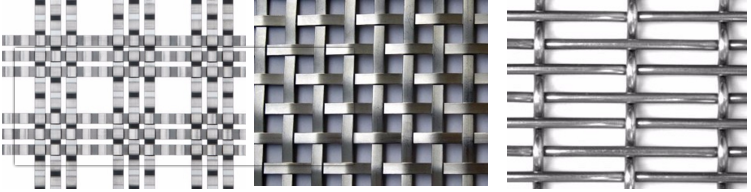 Stainless Steel Woven Wire Fabric , Decorative Architectural Rigid Mesh Facade