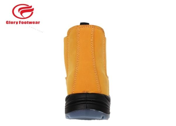 Protective Stylish Laceless Steel Toe Waterproof Slip On Boots Foor Office Yellow
