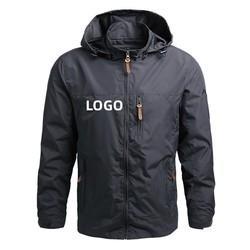 Wholesale Custom Waterpoof Autumn Windbreaker Zip Hoodies Pockets Mesh Outdoor Hiking Mens Coats Plus Size Men Jacket