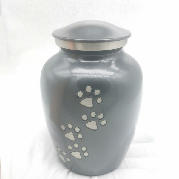 Classic Cat Dog Pet Footprint Ashes Aluminum Alloy Memorial Metal Jar with Unique Designs