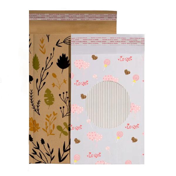 Biodegradable White Kraft Mailers Corrugated Padded Mailer Envelope Custom Logo