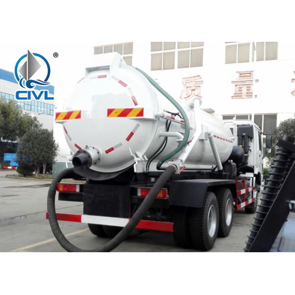 6x4 12m3 SINOTRUK HOWO 336hp Sewage Pump Truck With Safety Belts Tires12.00R20 With Middle lifting and Rear Cover