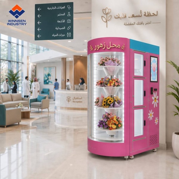Automatic Retail Solution Self-Service Flower Bouquet Vending Machine with Temperature Control for GCC Mall
