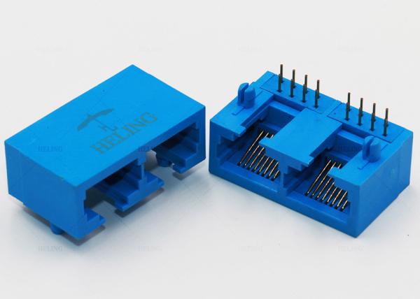 Certificado Unshielded de RoHS do conector fêmea dos portos RJ45 do RJ45 1x2 dois