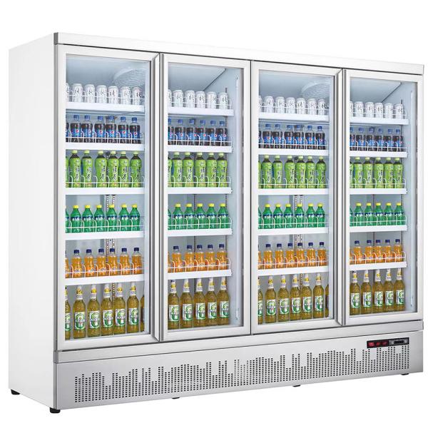Supermarket 2077L Beverage Showcase Cooler Single-Temperature Refrigeration Equipment Glass Door Cooling Display Equipment