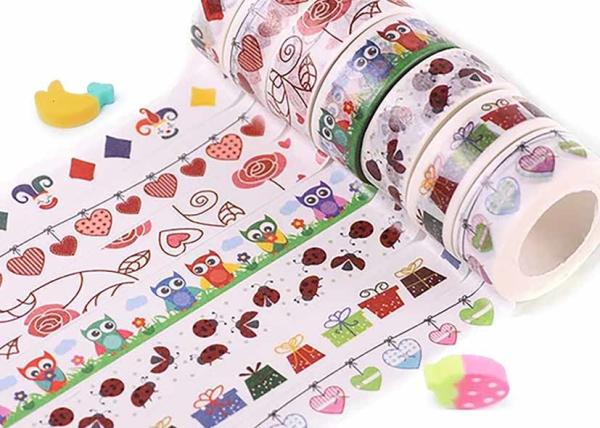 Mutlicolor Single Sided Adhesive Kawaii Decorative Washi Tape