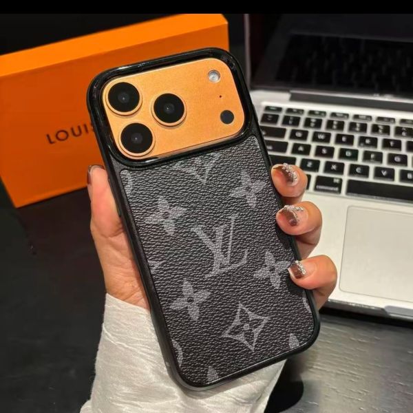 Genuine Leather Vintage LV Full-Cover Phone Case