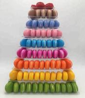9 Tier Plastic Square Macaron Tower Stand Display For French Takeaway Food Packaging