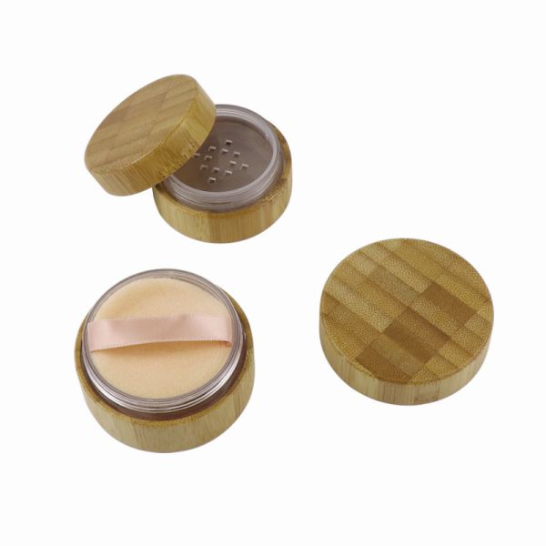 Hot Stamping Screw Cap Bamboo Aluminum Jar 1OZ 1.8OZ 3.5OZ Bamboo Canisters