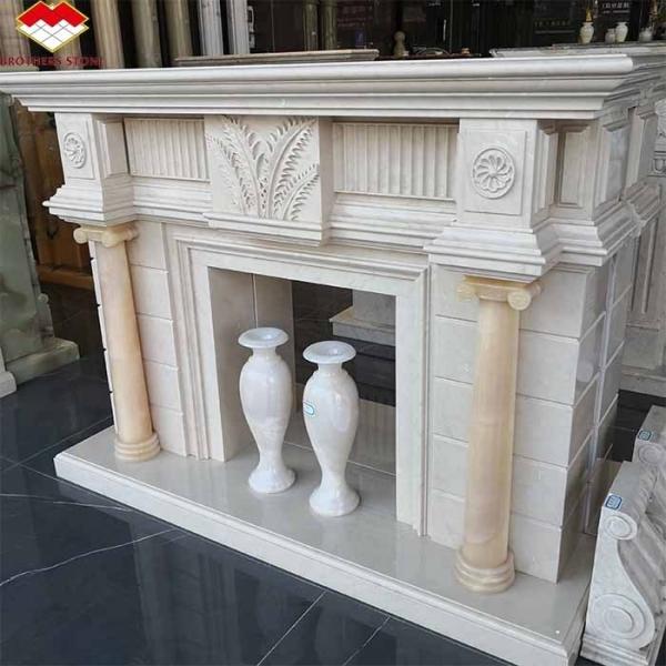 Freestanding Modern Indoor Royal Botticino Marble Decor Cream Shanna Beige Marble for Fireplace Tabletop Surround