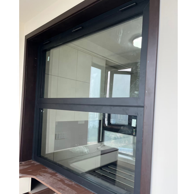 Aluminum Alloy Custom Bi-folding Vertical Fold Windows for Coffee Shop Restaurant Exterior Villa-Thermal Insulation Windproof