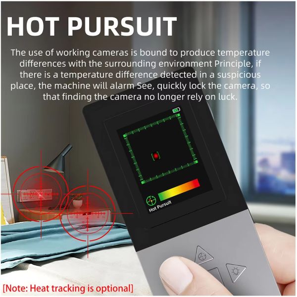 3.7V RF Signal Detector Heat Seeking AI Auto Scanner Hidden Cam GPS Tracker Wireless Signal Scanner