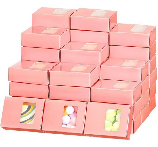 Eco Friendly Kraft Gift Box With Clear Window For Bath Soap Candy Or Cookies