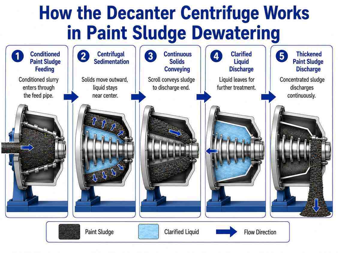 Decanter Centrifuge for Paint Sludge Dewatering
