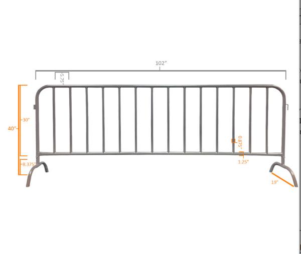 Steel Metal Fence Accessories Isolation Temporary Barrier For Ticket Line
