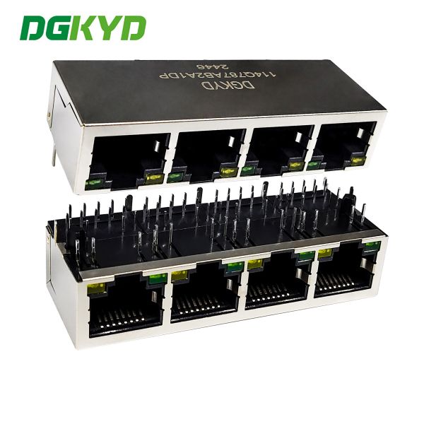 Four Port RJ45 Connector, Network Socket, Ethernet Interface, POE Connector, Ethernet Transformer DGKYD114Q787AB2A1DP