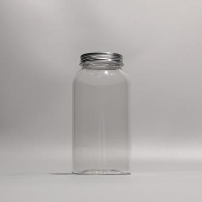 Garrafa redonda de plástico PET de 500 ml com tampa de alumínio/ plástico