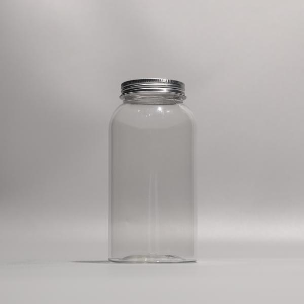 Garrafa de plástico PET de 500 ml, redonda e transparente, garrafa de água de suco de chá Boba com tampa e tampa
