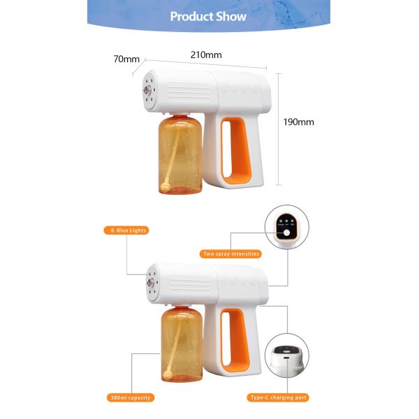 Зеленый или оранжевый заряжатель оружия брызг обеззараживанием цвета супер длинный резервный портативный