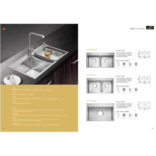 610x457x230mm SUS304 Stainless Steel Topmount Single Bowl Handmade House Kitchen Sink with Square Drainer Hole