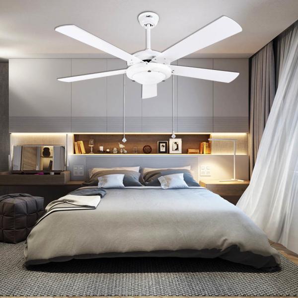 Motor de 10 anos 1stshine Ventilador de teto do quarto com controle remoto e motor AC sem escurecedor