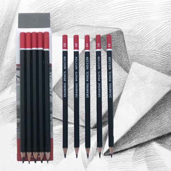 Good quality hot sale 6B sketch pencil set for drawing