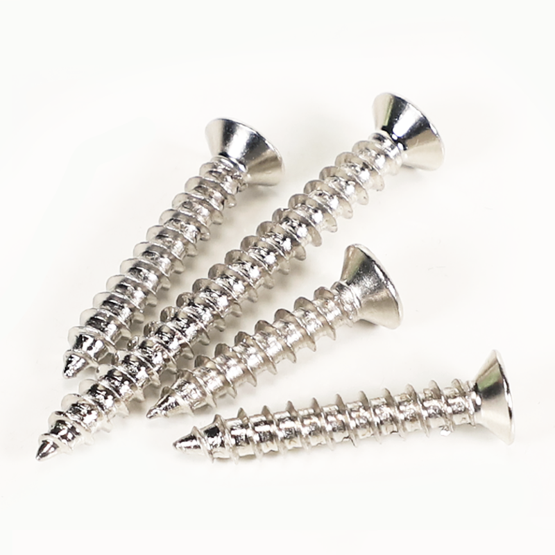 Nickel plated flat head self-tapping screw with cross groove for M3 M4 M5 sizes in electronic applications