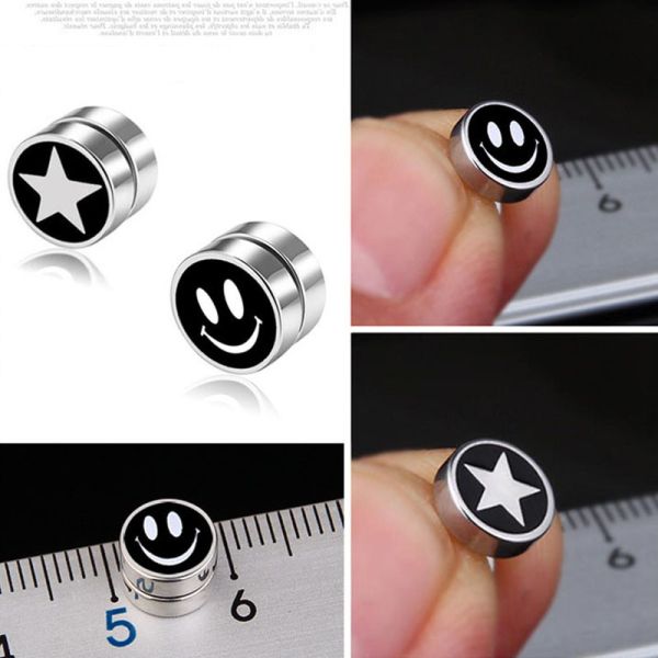 Punk Mens Strong Magnet Magnetic Health Care Ear Stud Non Piercing Earrings Fake Earrings 8x8mm