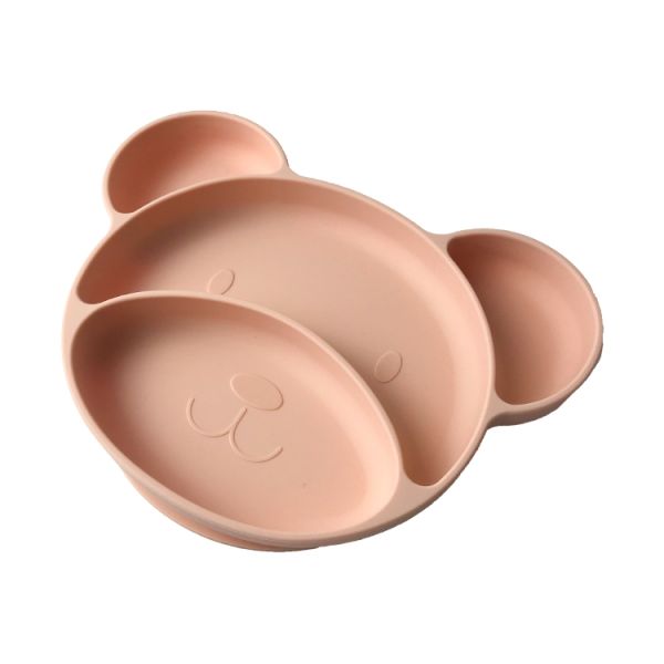 Baby Feeding Bpa Free Silicone Suction Plate Hot Selling Customized Bear Shape