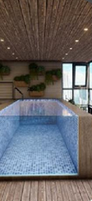 Балконный сад Апуол Бесконечный бассейн в прозрачном полиэстерном пластмассе