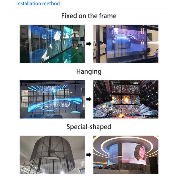 YUYI P3.91-7.82 High Transparency Lightweight and Durable Low Power Consumption Transparent LED Screen for Indoor Applications