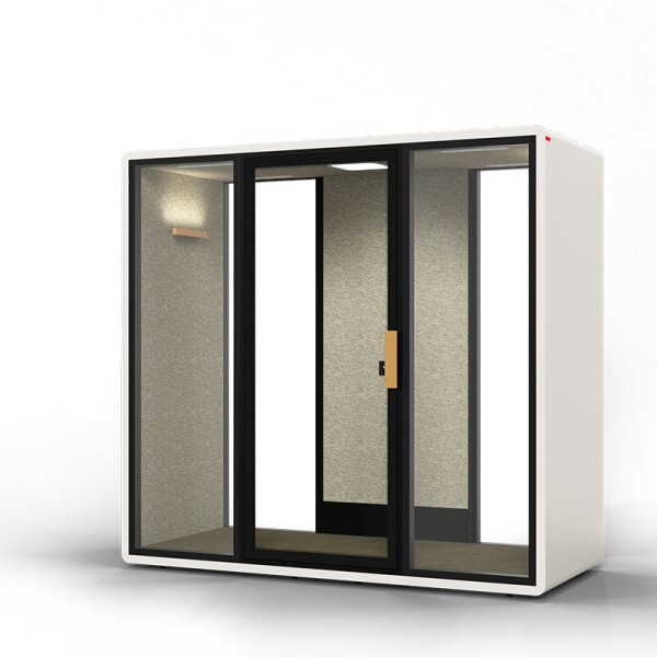 Tempered Glass Acoustic Enclosed Meeting Pods Privacy Cabin For Open Plan Office