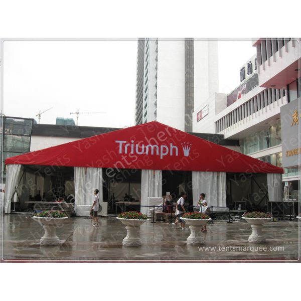 20X20M Red Fabric Cover Outside Event Tent For Exhibition , Outdoor Trade Show Tent Displays