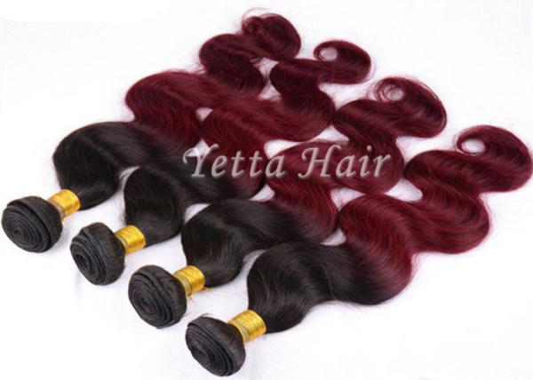 Extensões do cabelo humano de Ombre do cabelo do vermelho de vinho 12 - 30 onda do corpo