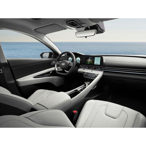 Gray Gasoline Automobile Hyundai Elantra Hybrid Compact Car Sedan
