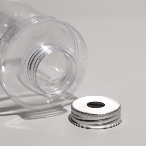 Disposable Clear Plastic PET Bottle 500ml With Aluminum Caps For Cold Juice Storage