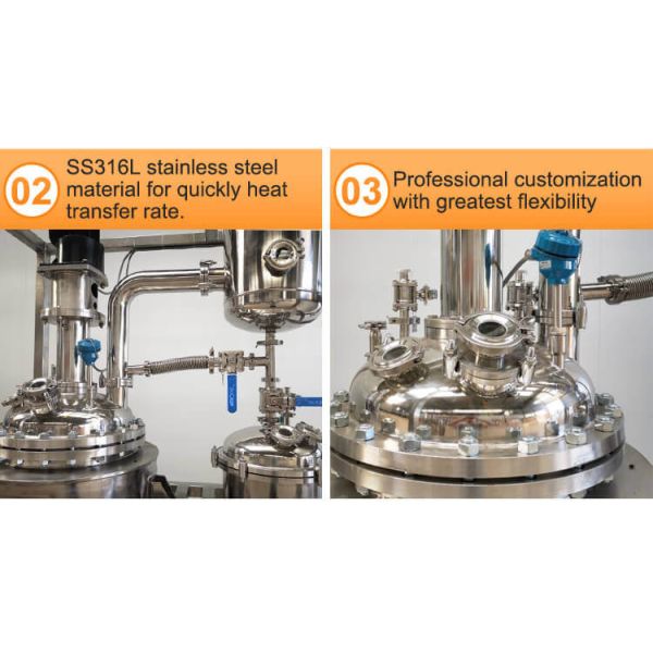 Decarboxylation Reactor TOPTION Glass & Stainless Steel Reactor